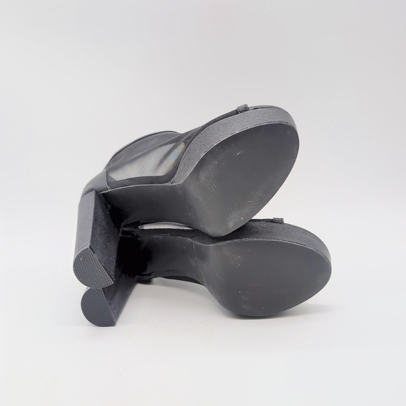 Jules Throwback Sz 6 Black Elegant High Heels with Peep-Toe Design By JF - Picture 7 of 9